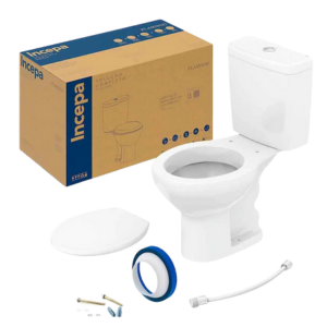 CJ Bacia CX Dual Acop Avant Branco 3/6L C/Assento Kit Fix Incepa