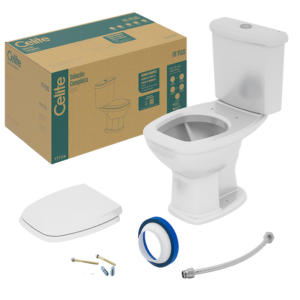 CJ Bacia CX Acopl Fit Plus BR 3/6L C/Assento Kit Fix Celite