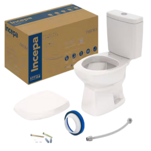 CJ Bacia CX Acopl Thema Biscuit 3/6L C/Assento Kit Fix Incepa